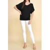 imageLock and Love Womens Versatile Casual Short Sleeve Dolman Top  Loose Fit Boat Neck ampamp VNeck TShirtWt1038black