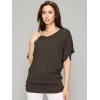 imageLock and Love Womens Versatile Casual Short Sleeve Dolman Top  Loose Fit Boat Neck ampamp VNeck TShirtWt1038brown
