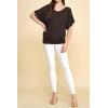imageLock and Love Womens Versatile Casual Short Sleeve Dolman Top  Loose Fit Boat Neck ampamp VNeck TShirtWt1038brown
