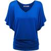 imageLock and Love Womens Versatile Casual Short Sleeve Dolman Top  Loose Fit Boat Neck ampamp VNeck TShirtWt1038cobaltblue