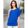 imageLock and Love Womens Versatile Casual Short Sleeve Dolman Top  Loose Fit Boat Neck ampamp VNeck TShirtWt1038cobaltblue