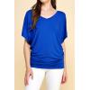 imageLock and Love Womens Versatile Casual Short Sleeve Dolman Top  Loose Fit Boat Neck ampamp VNeck TShirtWt1038cobaltblue