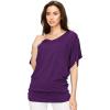 imageLock and Love Womens Versatile Casual Short Sleeve Dolman Top  Loose Fit Boat Neck ampamp VNeck TShirtWt1038darkpurple
