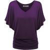 imageLock and Love Womens Versatile Casual Short Sleeve Dolman Top  Loose Fit Boat Neck ampamp VNeck TShirtWt1038darkpurple