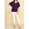 imageLock and Love Womens Versatile Casual Short Sleeve Dolman Top  Loose Fit Boat Neck ampamp VNeck TShirtWt1038darkpurple