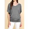 imageLock and Love Womens Versatile Casual Short Sleeve Dolman Top  Loose Fit Boat Neck ampamp VNeck TShirtWt1038hdg