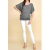 imageLock and Love Womens Versatile Casual Short Sleeve Dolman Top  Loose Fit Boat Neck ampamp VNeck TShirtWt1038hdg