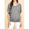 imageLock and Love Womens Versatile Casual Short Sleeve Dolman Top  Loose Fit Boat Neck ampamp VNeck TShirtWt1038heathergrey