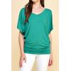 imageLock and Love Womens Versatile Casual Short Sleeve Dolman Top  Loose Fit Boat Neck ampamp VNeck TShirtWt1038jade
