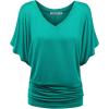 imageLock and Love Womens Versatile Casual Short Sleeve Dolman Top  Loose Fit Boat Neck ampamp VNeck TShirtWt1038jade