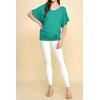 imageLock and Love Womens Versatile Casual Short Sleeve Dolman Top  Loose Fit Boat Neck ampamp VNeck TShirtWt1038jade