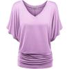 imageLock and Love Womens Versatile Casual Short Sleeve Dolman Top  Loose Fit Boat Neck ampamp VNeck TShirtWt1038lavender