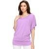 imageLock and Love Womens Versatile Casual Short Sleeve Dolman Top  Loose Fit Boat Neck ampamp VNeck TShirtWt1038lavender