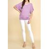 imageLock and Love Womens Versatile Casual Short Sleeve Dolman Top  Loose Fit Boat Neck ampamp VNeck TShirtWt1038lavender