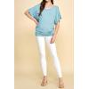 imageLock and Love Womens Versatile Casual Short Sleeve Dolman Top  Loose Fit Boat Neck ampamp VNeck TShirtWt1038lightblue