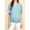imageLock and Love Womens Versatile Casual Short Sleeve Dolman Top  Loose Fit Boat Neck ampamp VNeck TShirtWt1038lightblue