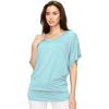imageLock and Love Womens Versatile Casual Short Sleeve Dolman Top  Loose Fit Boat Neck ampamp VNeck TShirtWt1038lightblue