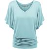 imageLock and Love Womens Versatile Casual Short Sleeve Dolman Top  Loose Fit Boat Neck ampamp VNeck TShirtWt1038lightblue
