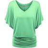 imageLock and Love Womens Versatile Casual Short Sleeve Dolman Top  Loose Fit Boat Neck ampamp VNeck TShirtWt1038mint