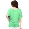 imageLock and Love Womens Versatile Casual Short Sleeve Dolman Top  Loose Fit Boat Neck ampamp VNeck TShirtWt1038mint