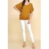 imageLock and Love Womens Versatile Casual Short Sleeve Dolman Top  Loose Fit Boat Neck ampamp VNeck TShirtWt1038mustard