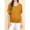 imageLock and Love Womens Versatile Casual Short Sleeve Dolman Top  Loose Fit Boat Neck ampamp VNeck TShirtWt1038mustard