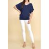 imageLock and Love Womens Versatile Casual Short Sleeve Dolman Top  Loose Fit Boat Neck ampamp VNeck TShirtWt1038navy