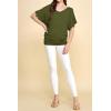 imageLock and Love Womens Versatile Casual Short Sleeve Dolman Top  Loose Fit Boat Neck ampamp VNeck TShirtWt1038olive