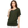 imageLock and Love Womens Versatile Casual Short Sleeve Dolman Top  Loose Fit Boat Neck ampamp VNeck TShirtWt1038olive