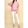 imageLock and Love Womens Versatile Casual Short Sleeve Dolman Top  Loose Fit Boat Neck ampamp VNeck TShirtWt1038pink