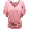 imageLock and Love Womens Versatile Casual Short Sleeve Dolman Top  Loose Fit Boat Neck ampamp VNeck TShirtWt1038pink