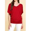 imageLock and Love Womens Versatile Casual Short Sleeve Dolman Top  Loose Fit Boat Neck ampamp VNeck TShirtWt1038red