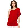 imageLock and Love Womens Versatile Casual Short Sleeve Dolman Top  Loose Fit Boat Neck ampamp VNeck TShirtWt1038red