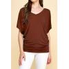 imageLock and Love Womens Versatile Casual Short Sleeve Dolman Top  Loose Fit Boat Neck ampamp VNeck TShirtWt1038rust