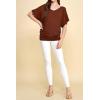 imageLock and Love Womens Versatile Casual Short Sleeve Dolman Top  Loose Fit Boat Neck ampamp VNeck TShirtWt1038rust