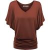 imageLock and Love Womens Versatile Casual Short Sleeve Dolman Top  Loose Fit Boat Neck ampamp VNeck TShirtWt1038rust
