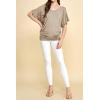 imageLock and Love Womens Versatile Casual Short Sleeve Dolman Top  Loose Fit Boat Neck ampamp VNeck TShirtWt1038taupe