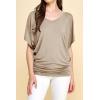 imageLock and Love Womens Versatile Casual Short Sleeve Dolman Top  Loose Fit Boat Neck ampamp VNeck TShirtWt1038taupe
