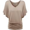 imageLock and Love Womens Versatile Casual Short Sleeve Dolman Top  Loose Fit Boat Neck ampamp VNeck TShirtWt1038taupe