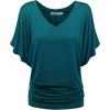 imageLock and Love Womens Versatile Casual Short Sleeve Dolman Top  Loose Fit Boat Neck ampamp VNeck TShirtWt1038teal