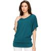 imageLock and Love Womens Versatile Casual Short Sleeve Dolman Top  Loose Fit Boat Neck ampamp VNeck TShirtWt1038teal