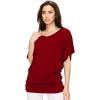 imageLock and Love Womens Versatile Casual Short Sleeve Dolman Top  Loose Fit Boat Neck ampamp VNeck TShirtWt1038wine