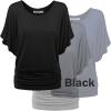 imageLock and Love Womens Versatile Casual Short Sleeve Dolman Top  Loose Fit Boat Neck ampamp VNeck TShirtWt742bcn