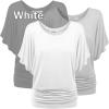 imageLock and Love Womens Versatile Casual Short Sleeve Dolman Top  Loose Fit Boat Neck ampamp VNeck TShirtWt742bgw
