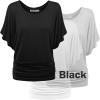 imageLock and Love Womens Versatile Casual Short Sleeve Dolman Top  Loose Fit Boat Neck ampamp VNeck TShirtWt742bgw