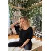 imageLock and Love Womens Versatile Casual Short Sleeve Dolman Top  Loose Fit Boat Neck ampamp VNeck TShirtWt742black