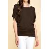 imageLock and Love Womens Versatile Casual Short Sleeve Dolman Top  Loose Fit Boat Neck ampamp VNeck TShirtWt742brown