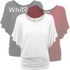 imageLock and Love Womens Versatile Casual Short Sleeve Dolman Top  Loose Fit Boat Neck ampamp VNeck TShirtWt742bww
