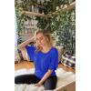 imageLock and Love Womens Versatile Casual Short Sleeve Dolman Top  Loose Fit Boat Neck ampamp VNeck TShirtWt742cobaltblue