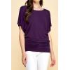 imageLock and Love Womens Versatile Casual Short Sleeve Dolman Top  Loose Fit Boat Neck ampamp VNeck TShirtWt742darkpurple